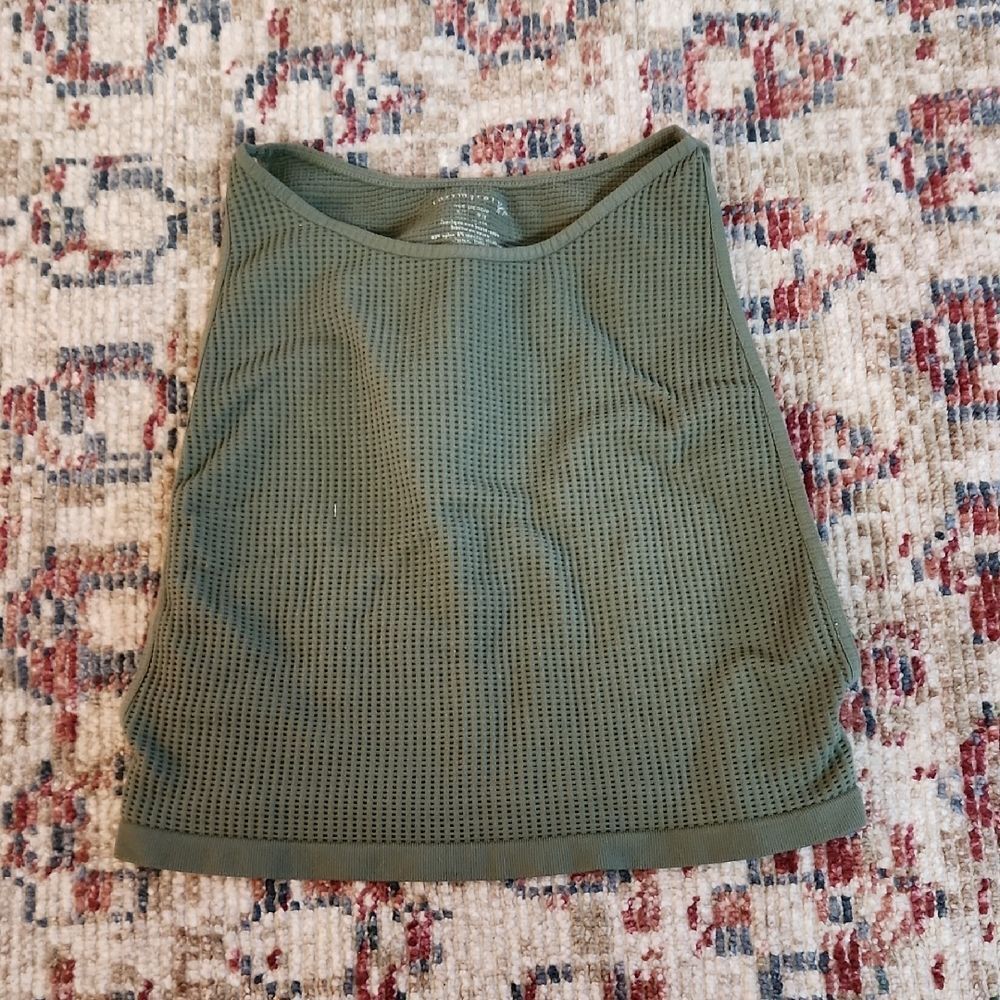 Intimately Free People Top Crop Waffle Olive Green Xs / S Top